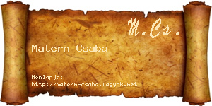 Matern Csaba névjegykártya