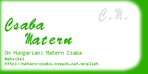 csaba matern business card